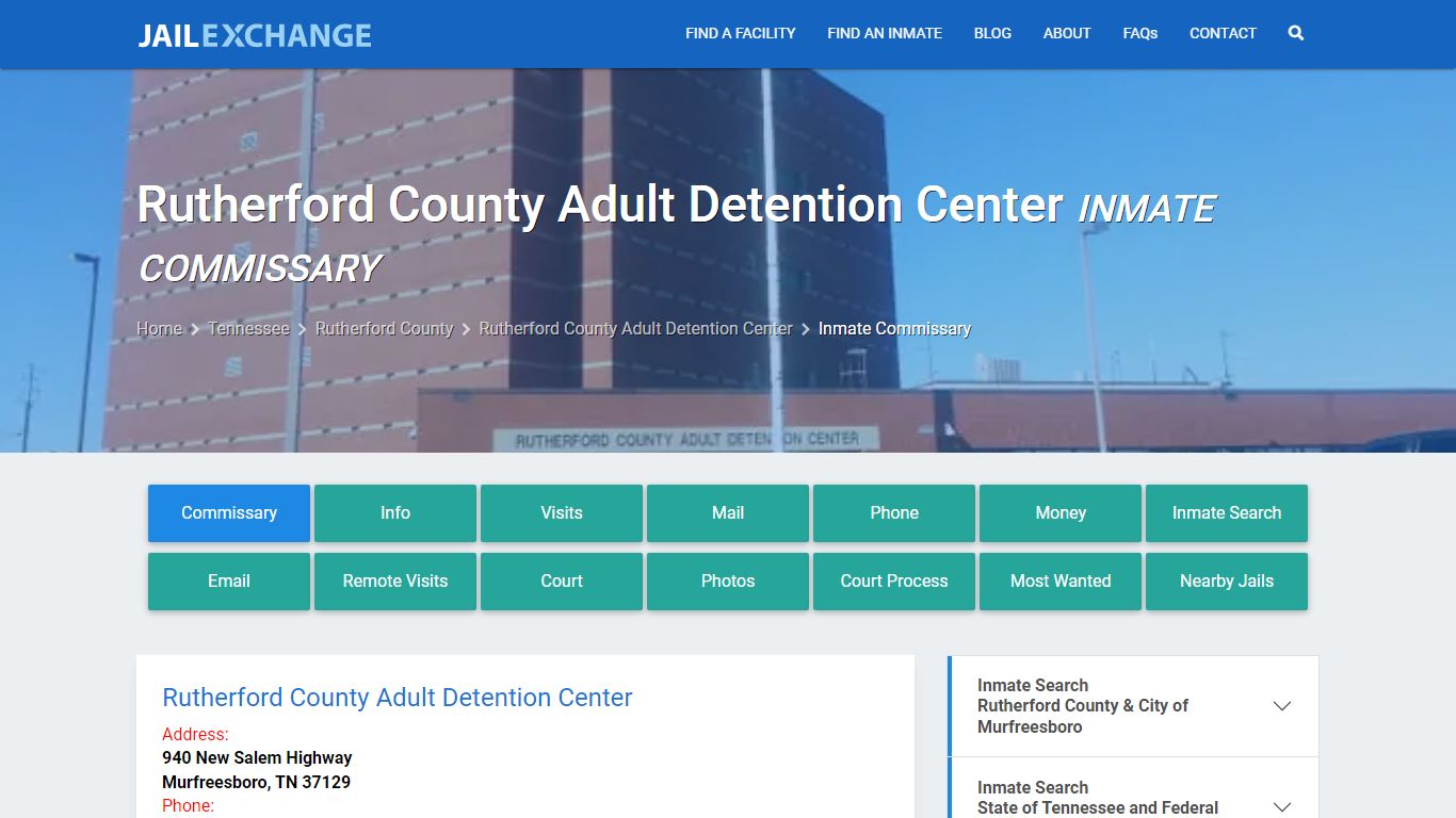 Rutherford County Adult Detention Center Inmate Commissary - Jail Exchange