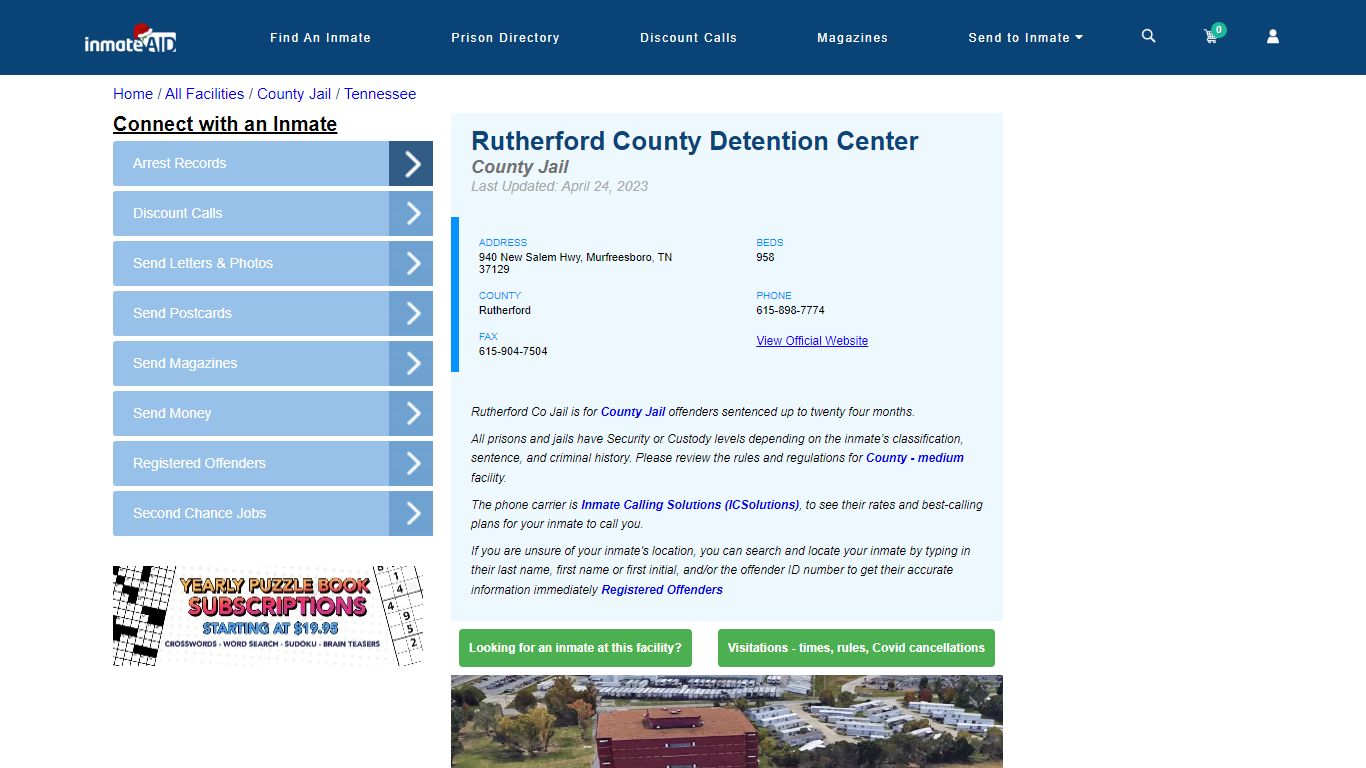 Rutherford County Detention Center - Inmate Locator - Murfreesboro, TN